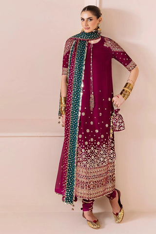 Jazmin Embroidered 3PC Shiffon Unstitched Wedding Collection JZ-03