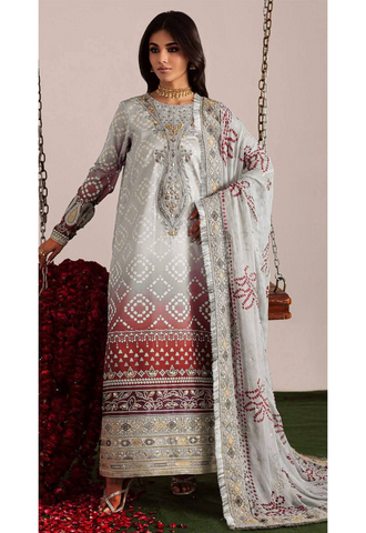 Printed Patch Embroidery Lawn 3 Piece Unstitched Suit MPT-2911- Summer Collection
