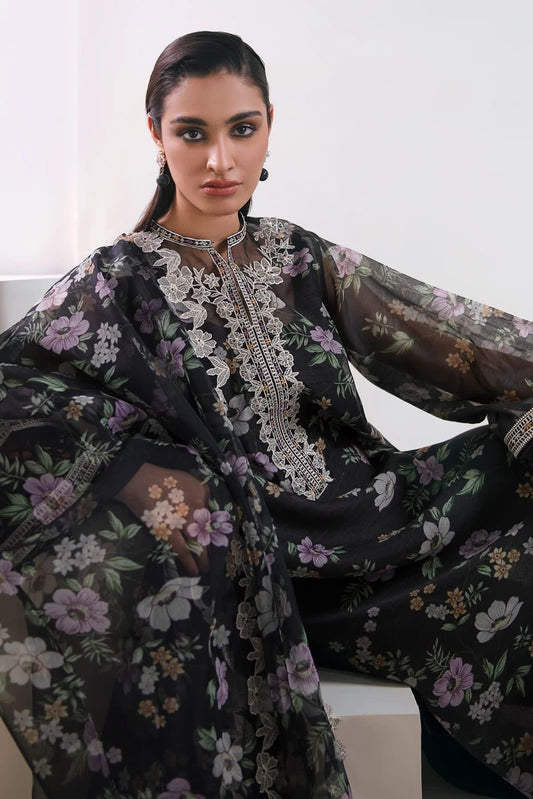 Baroque- 3PC Lawn Unstitched Heavily Embroiderey Suit