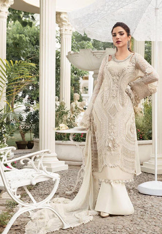 Maria B Embroidered 3PC Pure Shiffon Unstitched Wedding Collection MB-01